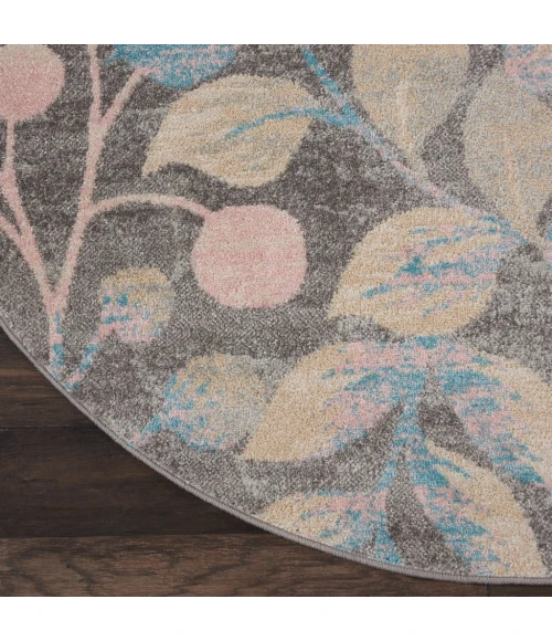Nourison Tranquil Round Area Rug TRA03-Grey/Beige