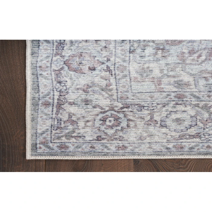 Nicole Curtis Machine Washable Series 1 Ivory Grey SR101 4 ft. X 6 ft. Rectangle Rug