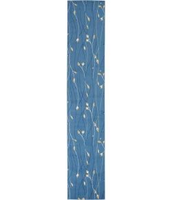 Nourison Home Grafix GRF15 Light Blue 2 ft. 3 in. X 10 ft. Area Rug