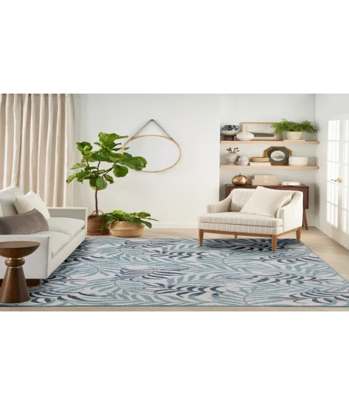 Nourison Garden Oasis Blue GOA01 8 ft. X 10 ft. Rectangle Rug