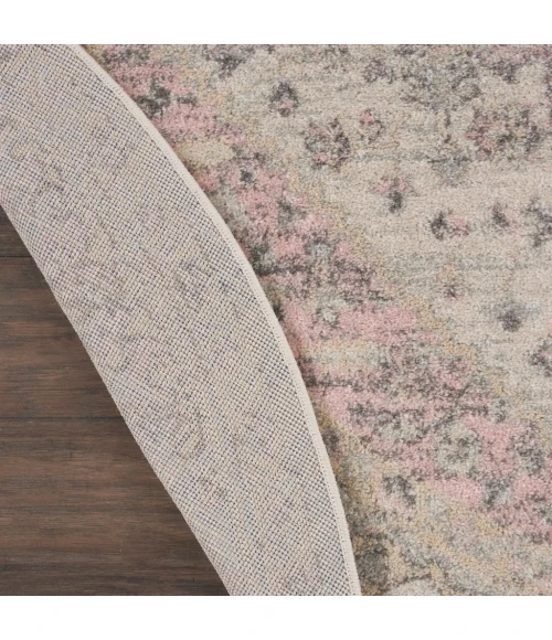 Nourison Tranquil Round Area Rug TRA06-Ivory/Pink
