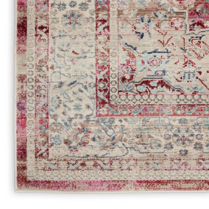 Nourison Vintage Kashan Area Rug VKA07-Red/Ivory
