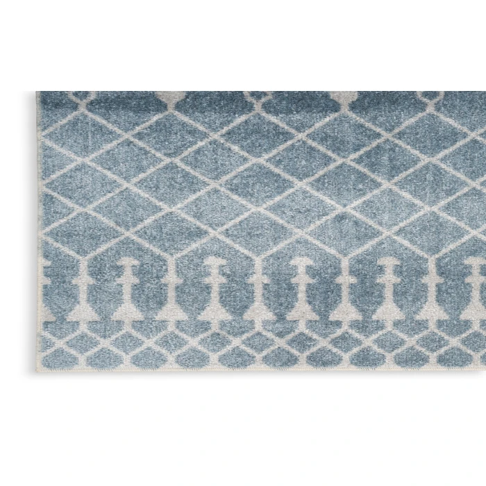 Nourison Astra Machine Washable Blue ASW10 2 ft. X 6 ft. Rectangle Rug