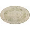 Nourison Home Astra Machine Washable ASW12 Ivory Green 5 ft. 3 in. Round Area Rug