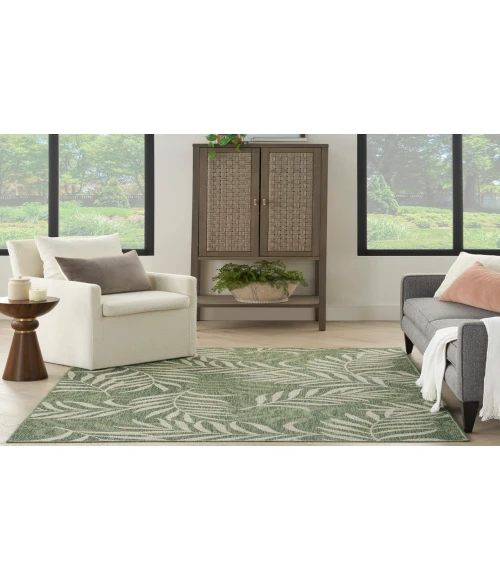 Nourison Garden Oasis Green Ivory GOA01 5 ft. X 7 ft. Rectangle Rug