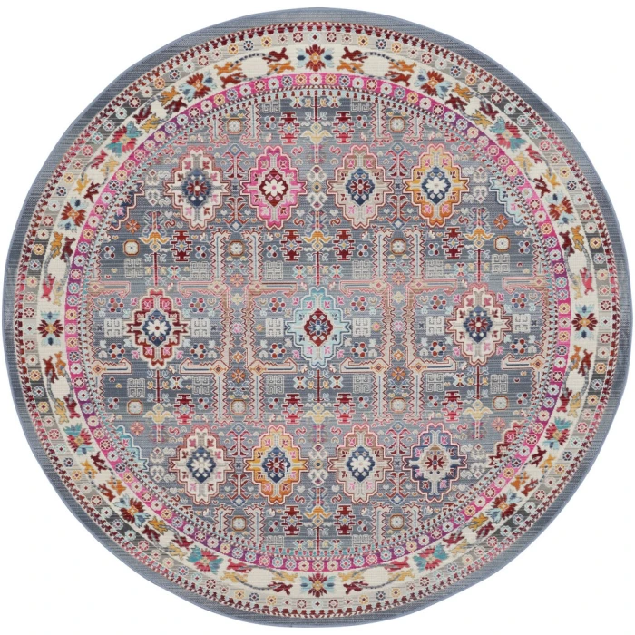 Nourison Vintage Kashan Area Rug VKA05-Grey/Multi