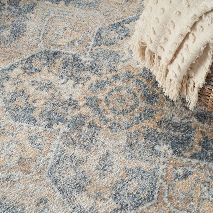 Nourison Astra Machine Washable Area Rug ASW12 Grey/Blue