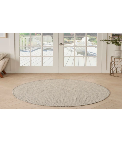 Nourison Courtyard Ivory/Silver COU01 5 ft. Round Rug