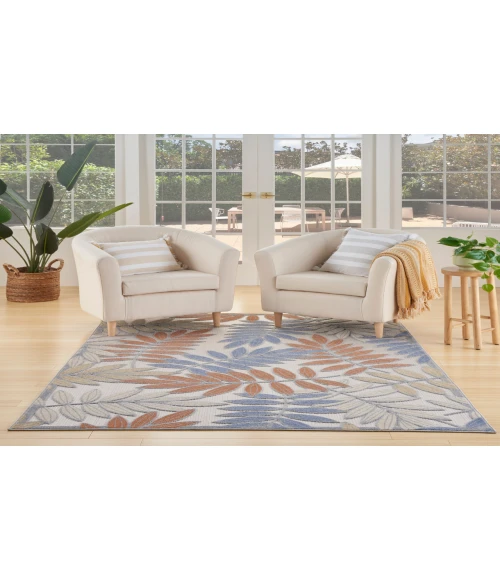 Nourison Aloha Blue Mocha ALH18 6 ft. X 9 ft. Rectangle Rug
