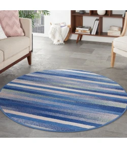 Nourison Home Whimsicle WHS12 Blue Multicolor 5 ft. Round Area Rug