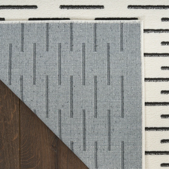 Nourison Home Nordic Ivory Black NRC12 2 ft. X 6 ft. Rectangle Rug