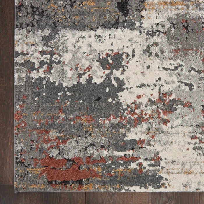 Nourison Tangra Grey/Multi TNR02 5 ft. X 7 ft. Rect. Rug