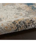 Nourison Rustic Textures Area Rug RUS13 Grey/Blue 5'3" Round