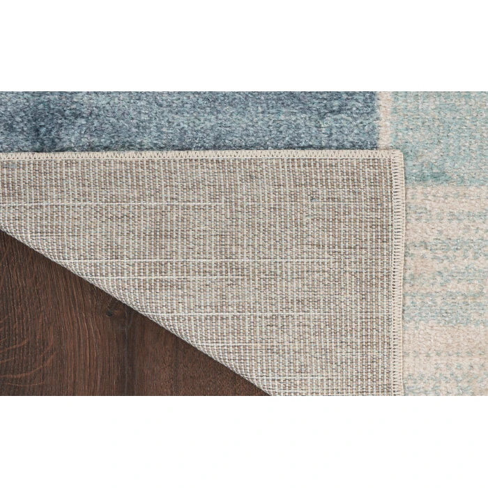 Nourison Astra Machine Washable Blue Ivory ASW09 2 ft. 2 in. X 4 ft. Rectangle Rug