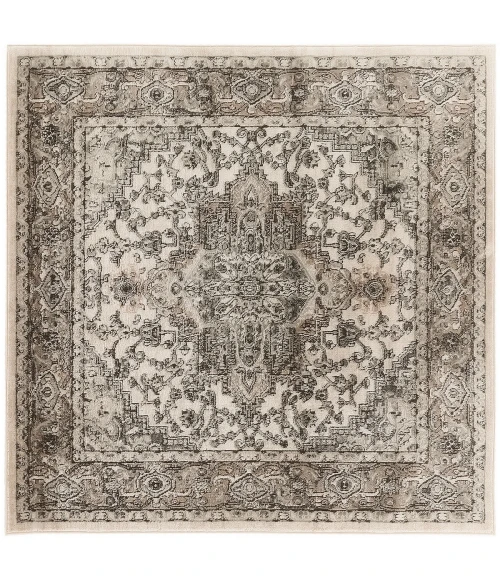 Nourison Quarry Ivory Grey QUA05 4 ft. X Square Rug
