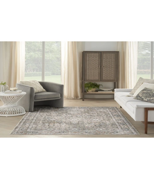 Nourison Astra Machine Washable Gold Grey ASW16 5 ft. 3 in. X 7 ft. Rectangle Rug