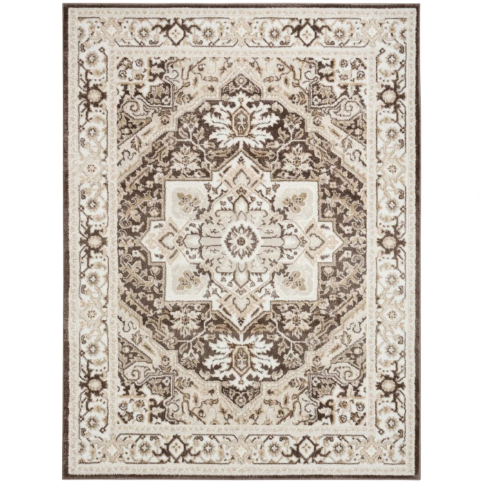 Nourison Dekor Brown Ivory DEK08 5 ft. 3 in. X 7 ft. Rect. Rug
