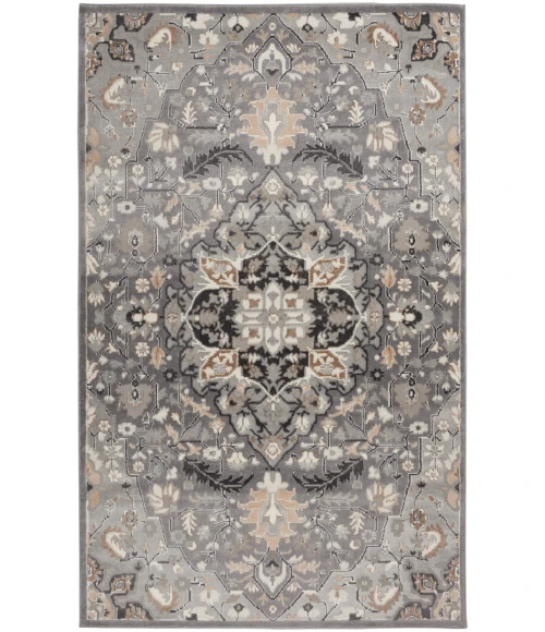 Nourison Elation Grey ETN09 6 ft. X 9 ft. Rectangle Rug