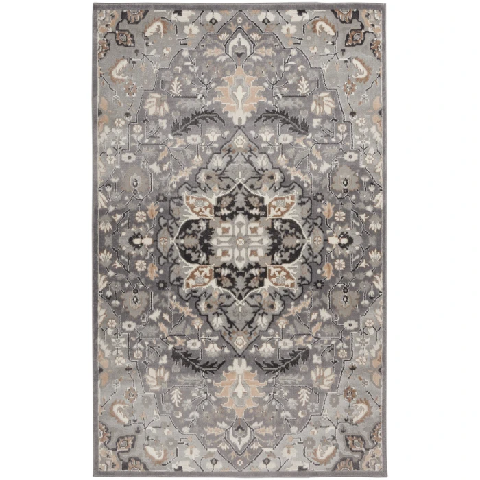 Nourison Elation Grey ETN09 6 ft. X 9 ft. Rectangle Rug