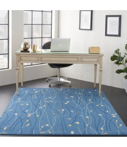 Nourison Home Grafix GRF15 Light Blue 5 ft. 3 in. X 7 ft. 3 in. Area Rug