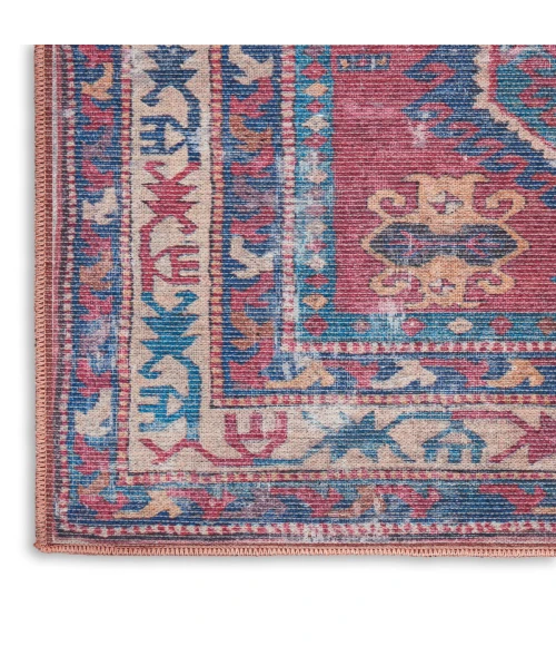 Nicole Curtis Machine Washable Series 1 Area Rug SR105 Red/Navy 2' x 4'