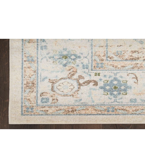 Nourison Astra Machine Washable Ivory Blue ASW13 9 ft. X 12 ft. Rectangle Rug