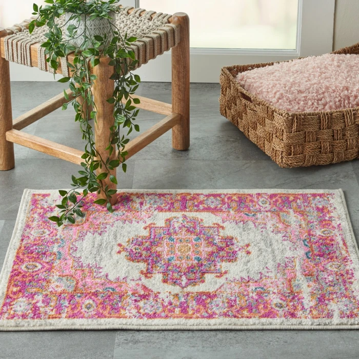 Nourison Passion Area Rug PSN03-Ivory/Fuchsia