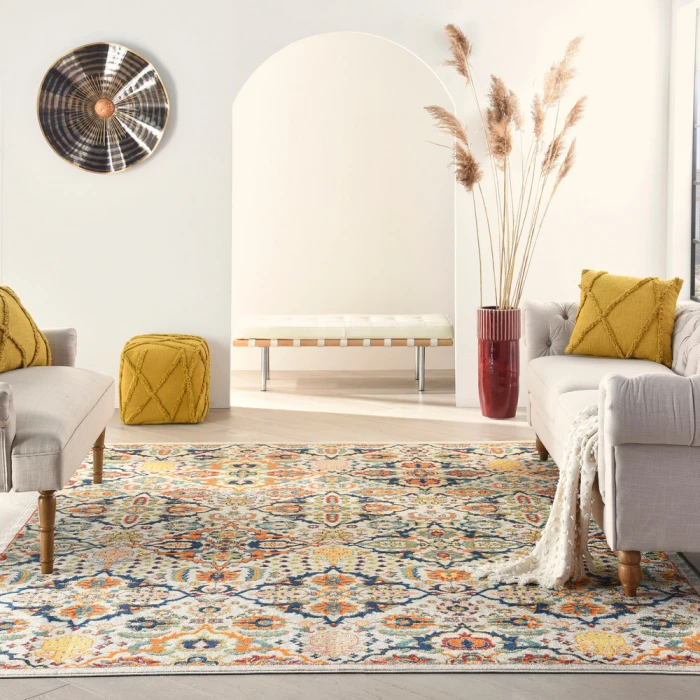 Nourison Allur Area Rug ALR03 Ivory Multicolor