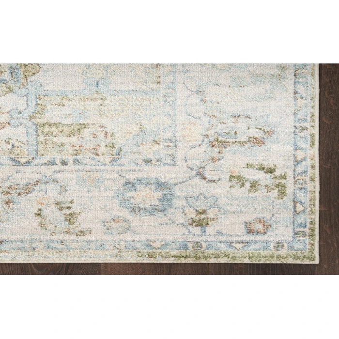 Nourison Astra Machine Washable Blue Green ASW12 6 ft. 7 in. X 9 ft. Rectangle Rug