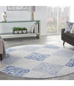 Nourison Home Whimsicle WHS18 Grey Blue 8 ft. Round Area Rug