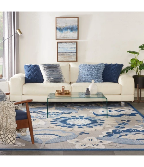 Nourison Aloha Area Rug ALH25-Blue/Grey
