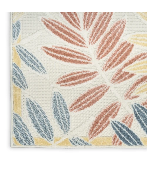 Nourison Aloha Ivory Blue ALH18 9 ft. X 12 ft. Rect. Rug