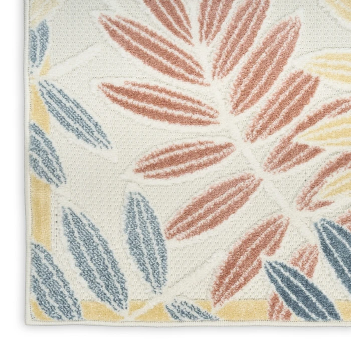 Nourison Aloha Ivory Blue ALH18 9 ft. X 12 ft. Rect. Rug