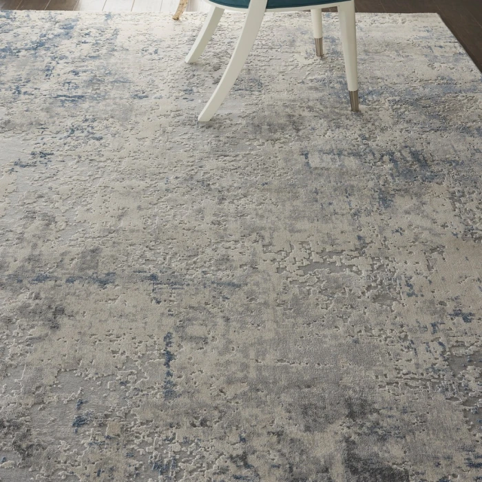 Nourison Rustic Textures Area Rug RUS07-Ivory/Grey-blue