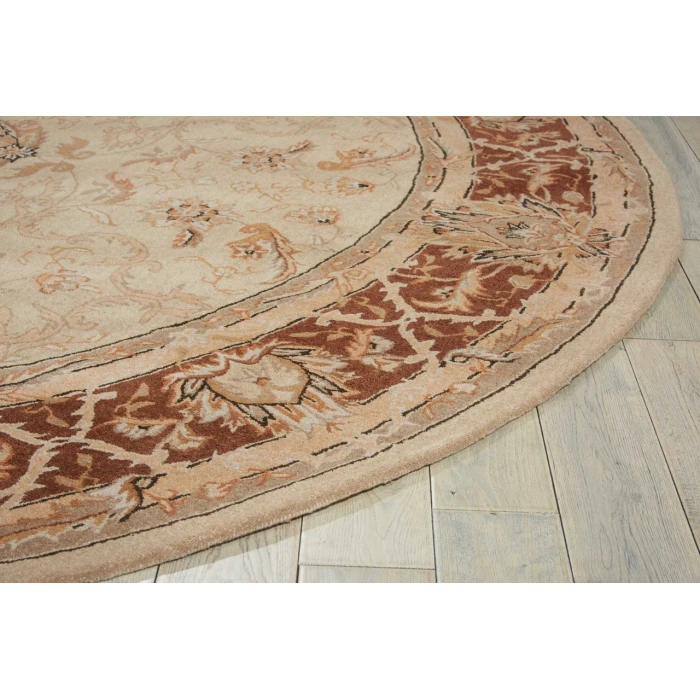 Nourison Home Heritage Hall Brown HE27 9ft. x Round Round Rug