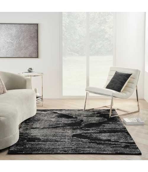 Michael Amini Ma30 Star Area Rug SMR02 Black Ivory 5'3" x 7'3"