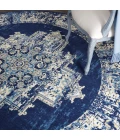 Nourison Grafix Round Area Rug GRF14-Navy Blue
