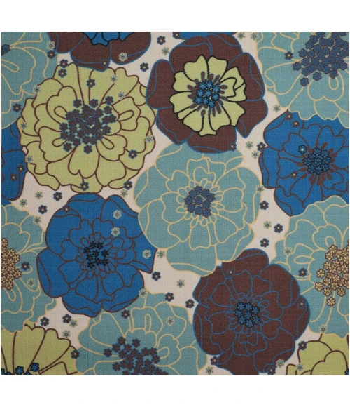 Nourison Home & Garden Square Area Rug RS021-Light Blue
