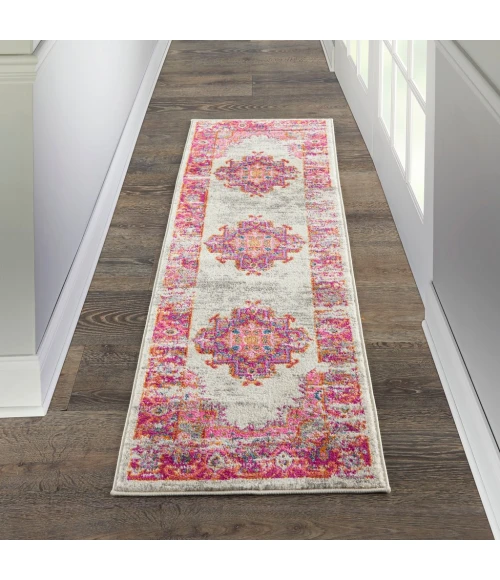 Nourison Passion Runner Area Rug PSN03-Ivory/Fuchsia