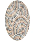 Nourison Astra Machine Washable Ivory Multicolor ASW08 5 ft. 3 in. Round Rug