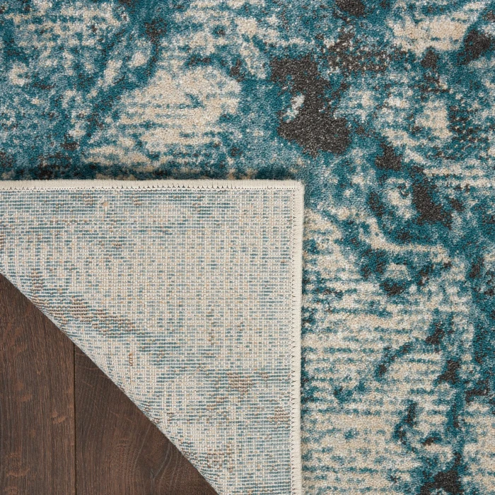 Nourison Maxell Area Rug MAE08 Ivory/Teal 2'2" x 12'