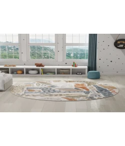 Nourison Home Astra Machine Washable ASW01 Multicolor 7 ft. 10 in. Round Area Rug