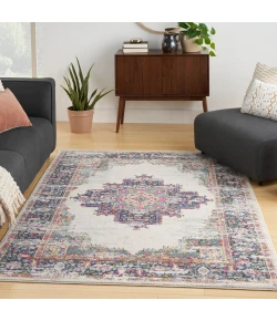 Nourison Passion - Psn03 Ivory Blue Area Rug 5 ft. 3 in. X 7 ft. 3 in. Rectangle