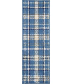 Nourison Home Grafix GRF03 Blue 2 ft. 3 in. X 7 ft. 6 in. Area Rug