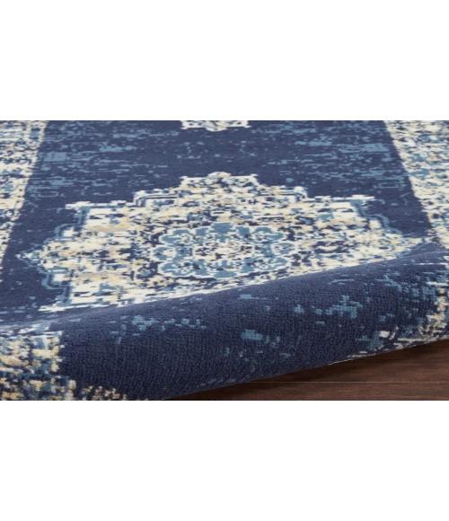 Nourison Grafix Navy Blue GRF14 2 ft. X 6 ft. Rectangle Rug