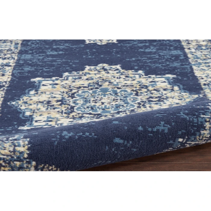 Nourison Grafix Navy Blue GRF14 2 ft. X 6 ft. Rectangle Rug