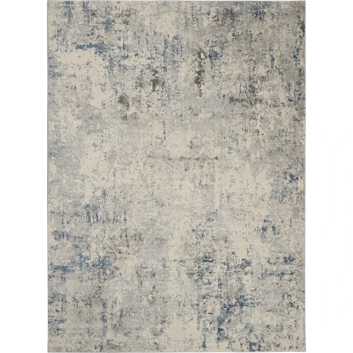 Nourison Rustic Textures Area Rug RUS07-Ivory/Grey-blue
