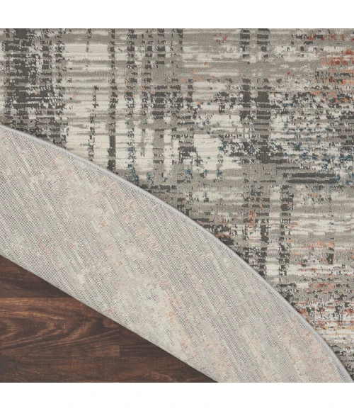 Nourison Rustic Textures Area Rug RUS12 Grey/Multi 5'3" Round