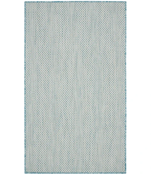 Nourison Courtyard Area Rug COU01 Ivory Aqua 3' x 5'