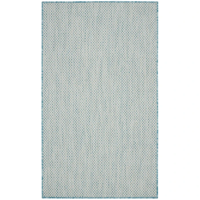 Nourison Courtyard Area Rug COU01 Ivory Aqua 3' x 5'